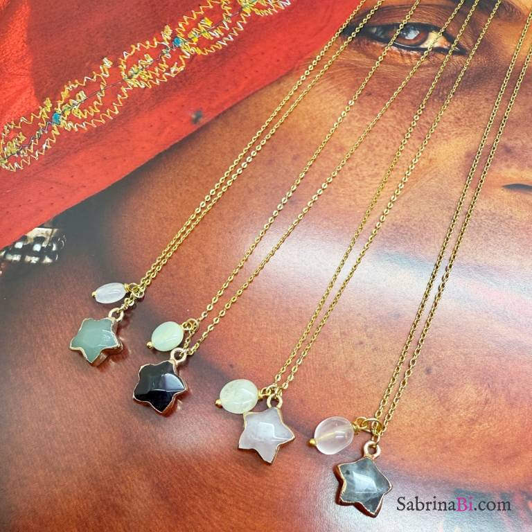 Natural Stone Star Necklace