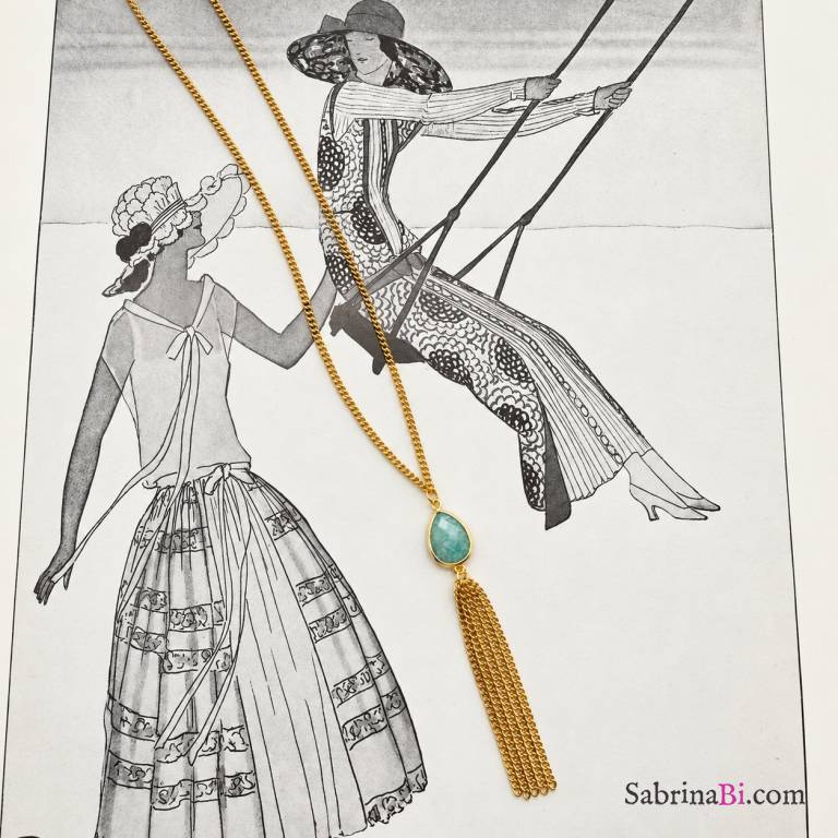 Long Natural Amazonite Necklace | SabrinaBi