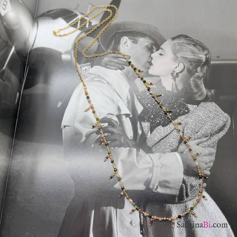 Collana lunga Arcobaleno di Tormalina