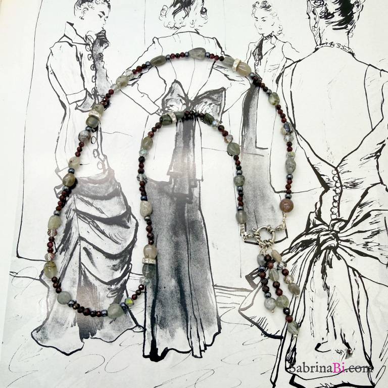 Collana Granato e Labradorite con Pendenti Rimovibili | SabrinaBi