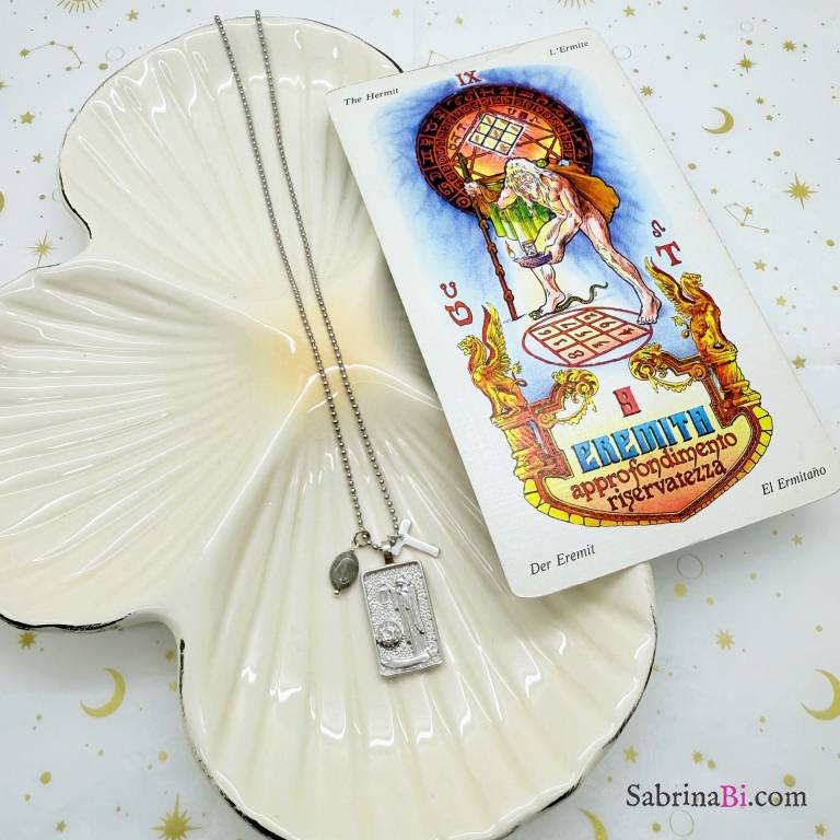 Collana Tarocchi L'Eremita Silver | Arcano IX - SabrinaBi