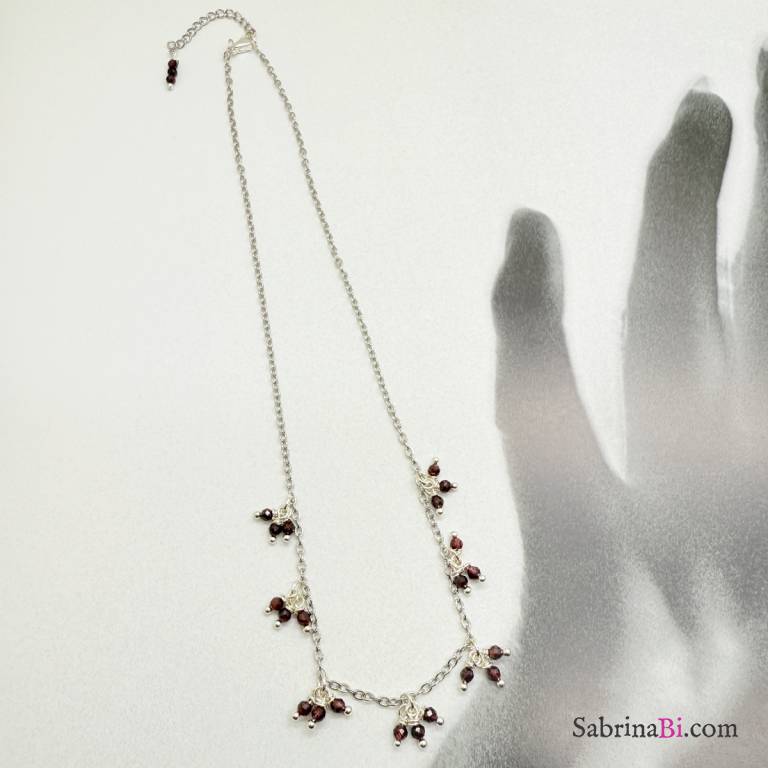 Ethereal Garnet collection necklace Ruby Cluster