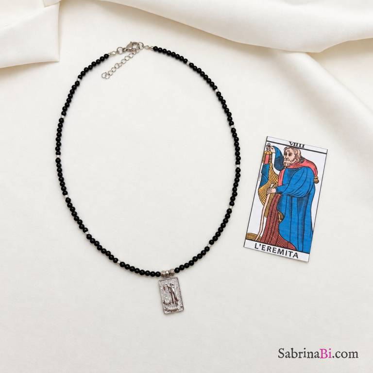 L’Eremita – Collana Tarocchi Uomo in Onice | SabrinaBi