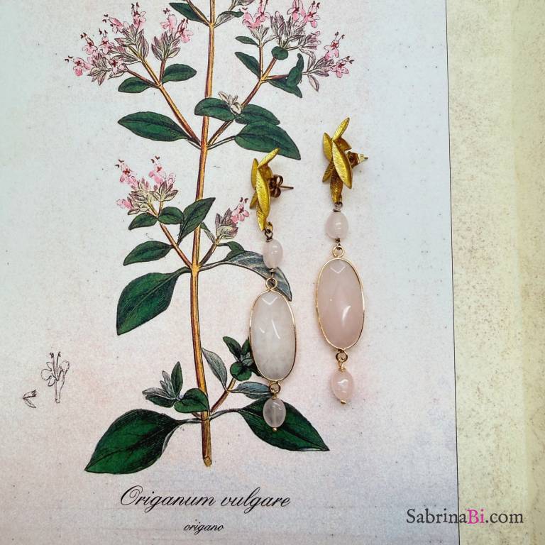 Romantica earrings with Rose Quartz