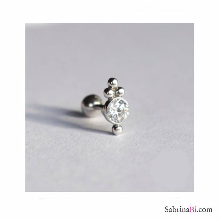 Piercing argento India Zircone