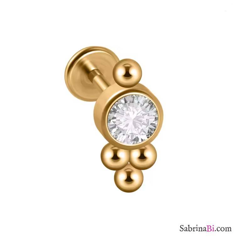Piercing oro India Zircone 