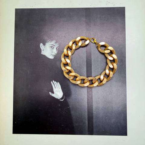 Bracciale chunky catena groumette diamantata