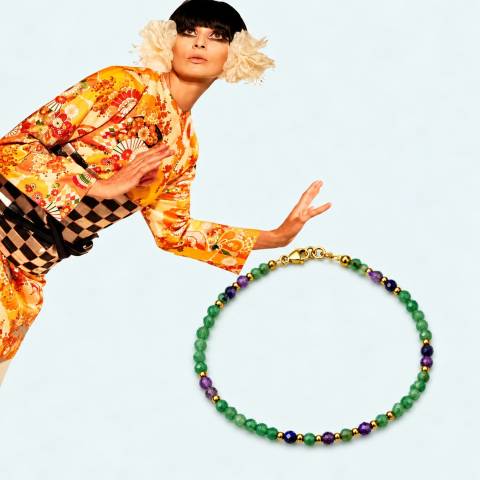 Bracciale con Avventurina Verde e Ametista