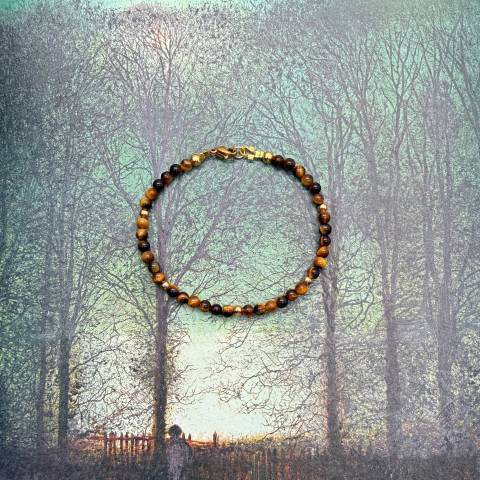 Tiger’s Eye Bracelet with Golden Accents | SabrinaBi