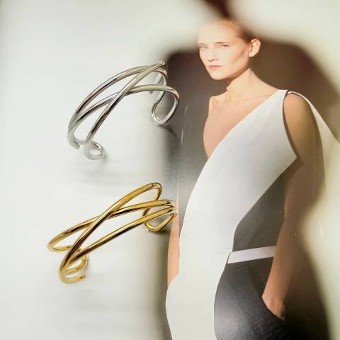 Cross silver/gold bangle