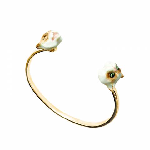Bracciale rigido vintage Gatto Siamese Nach