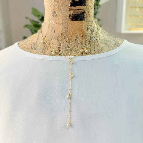 Collana a Y oro Gocce di Luna