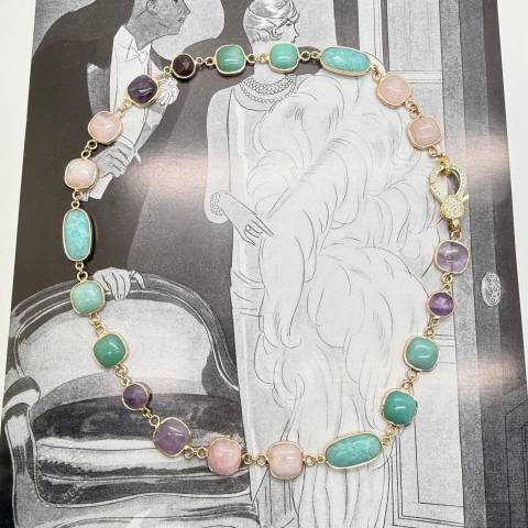 Collana Ametista, Quarzo rosa e Avventurina