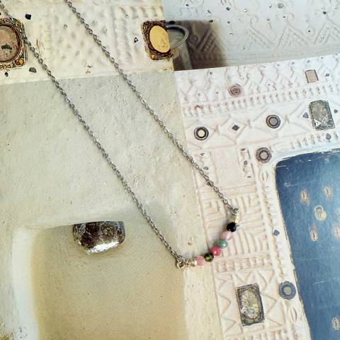 Collana Arcobaleno Naturale argento