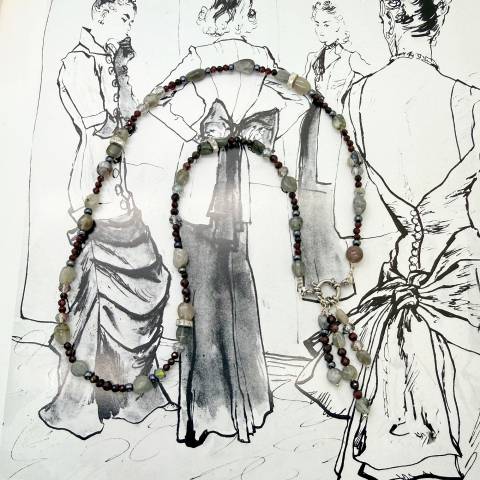 Collana Granato e Labradorite con Pendenti Rimovibili | SabrinaBi
