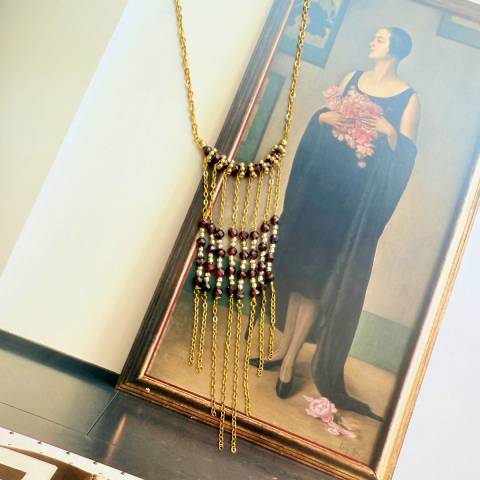 Riflessi di Granato Fire Night long necklace
