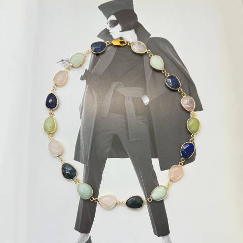 Multicolor drop cut Quartz necklace