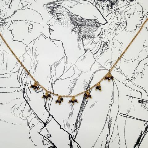 Collana Riflessi di Granato multi grappoli