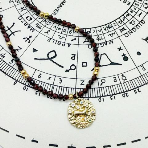 Collana Zodiac Ariete con Granato