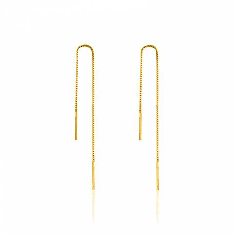 Gold sterling silver pull through mono earring