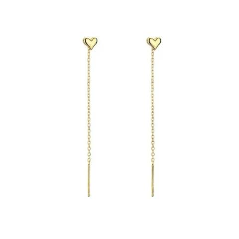 Mono pull through Heart earring gold/silver