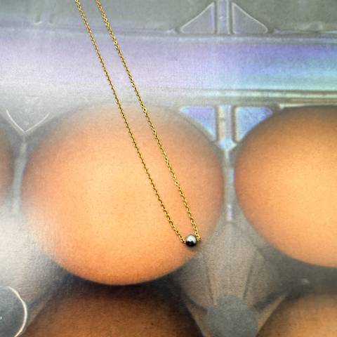 OMBRA | Collana Gold con Perla Grigia | SabrinaBi