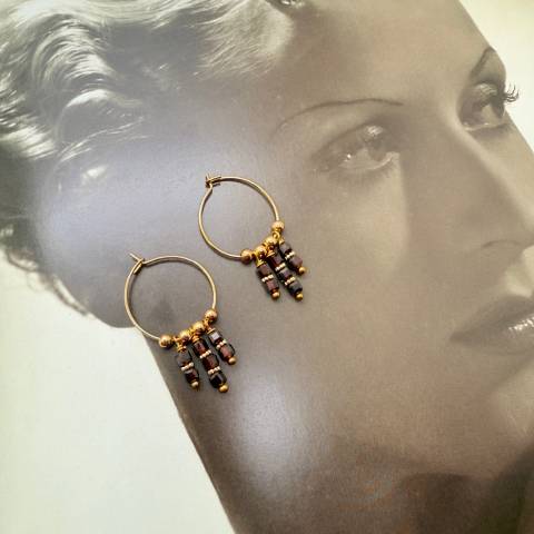 Tre Grani Hoops Riflessi di Granato