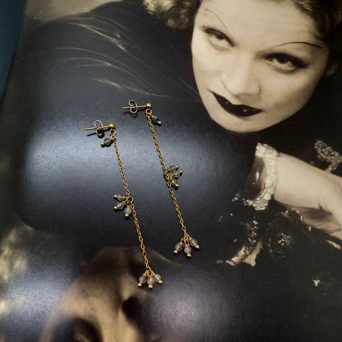 Polar Night cluster chain earrings