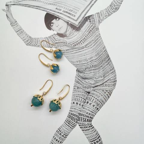 Blue Quartz bud drop earrings