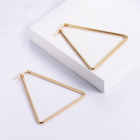 Orecchini triangolo medi oro