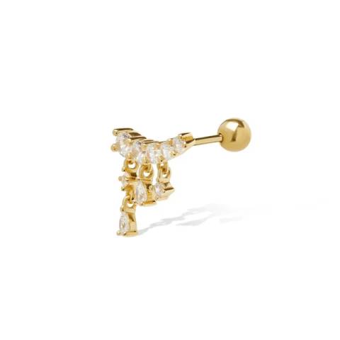 Piercing argento 925 oro frangia Zirconi
