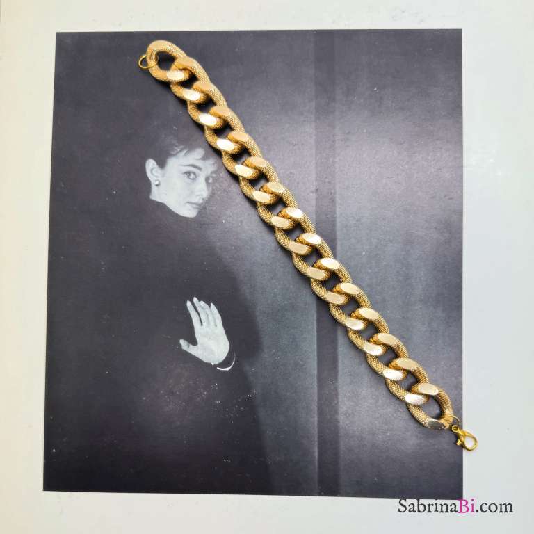 Bracciale chunky catena groumette diamantata
