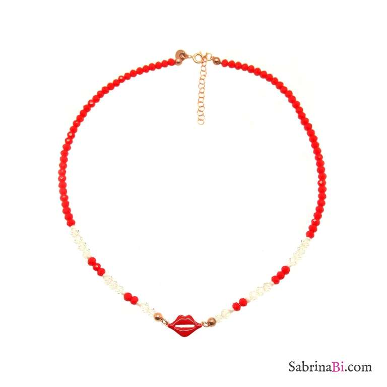 Collier De Perles Rouges - Occasion, état Comme Sur Les Photos