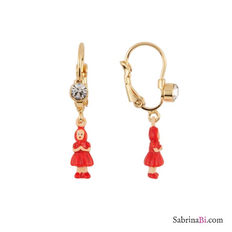 Orecchini pendenti miniatura Cappuccetto Rosso