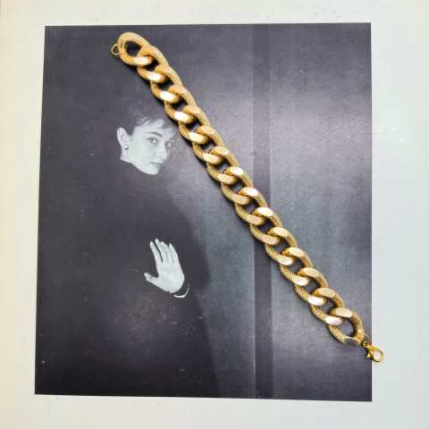 Bracciale chunky catena groumette diamantata