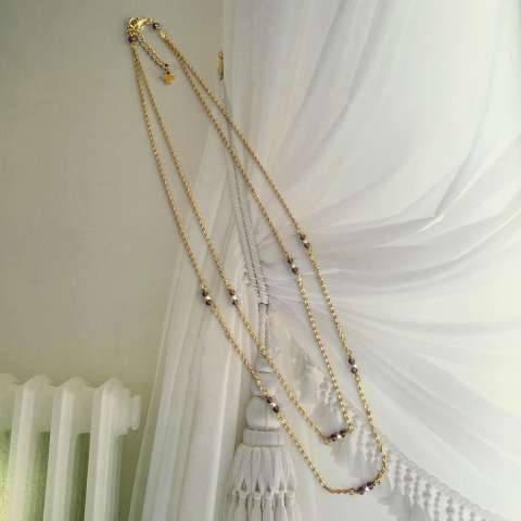 Collana a 2 fili con Ametista