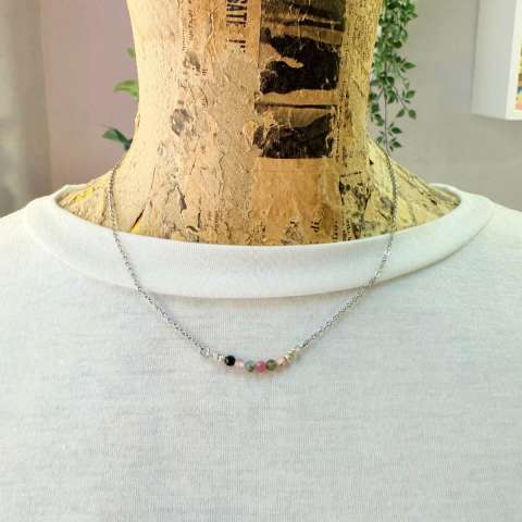 Collana Arcobaleno Naturale argento