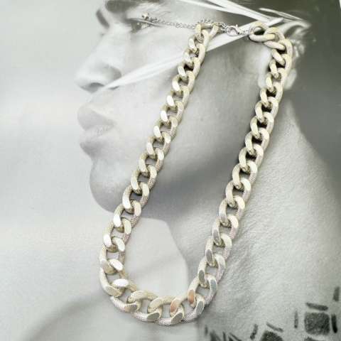 Collana chunky unisex catena groumette diamantata