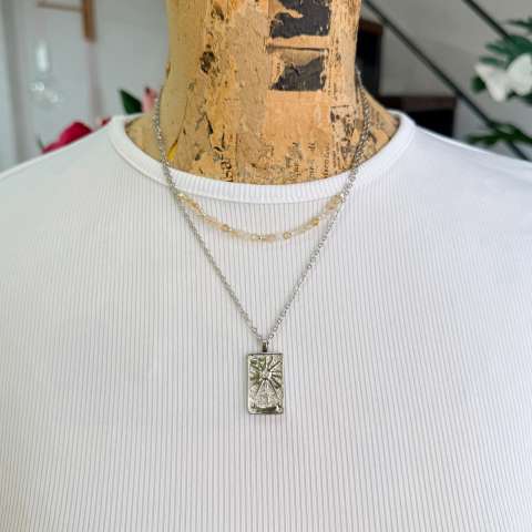 The Sun Double Tarot Necklace with Citrine