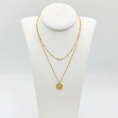 Gemini double necklace with Labradorite
