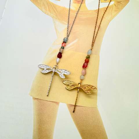 Collana Libellula con Pietre Naturali