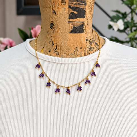 Collana Lilac Bloom in Ametista