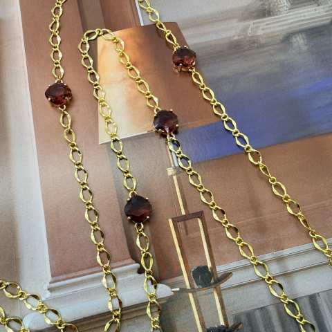 Collana lunga Cristalli Prestige burgundy