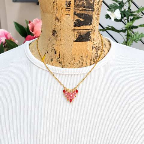 Petite Cascade Necklace – Pink Tourmaline & Ruby