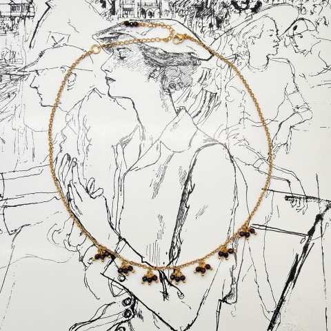 Collana Riflessi di Granato multi grappoli