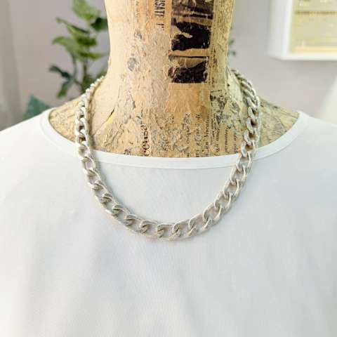 Collana unisex catena groumette diamantata