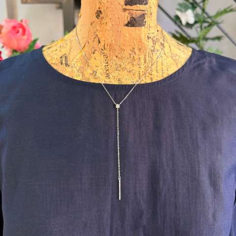 Zirconia Bar Y Necklace