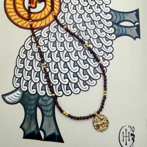 Collana Zodiac Ariete con Granato