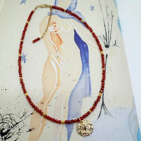 Zodiac Virgo necklace with Carnelian