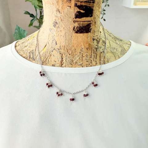 Ethereal Garnet collection necklace Ruby Cluster